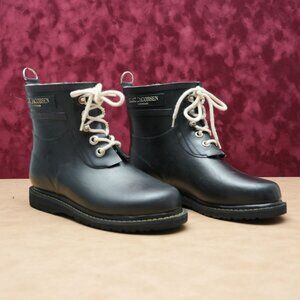 Ilse Jacobson Women Rub 2 Rain Wellies Lace Rubber Ankle Boots sz 9US EUR39